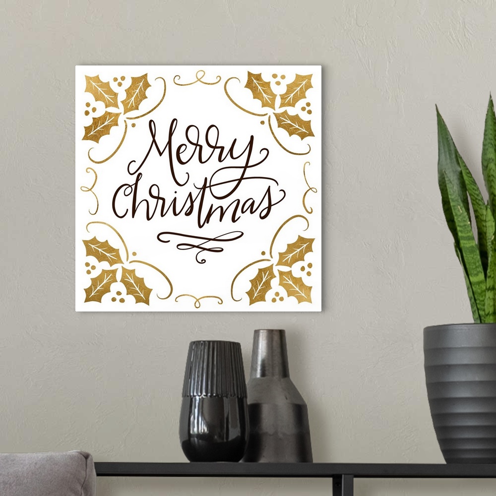 A modern room featuring Victorian Christmas - Foil Merry Christmas