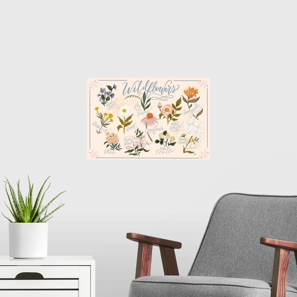 A modern room featuring Wildflowers