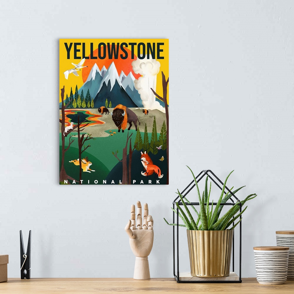 A bohemian room featuring Yellowstone Park