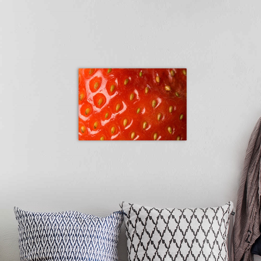 A bohemian room featuring A strawberry on a studio background