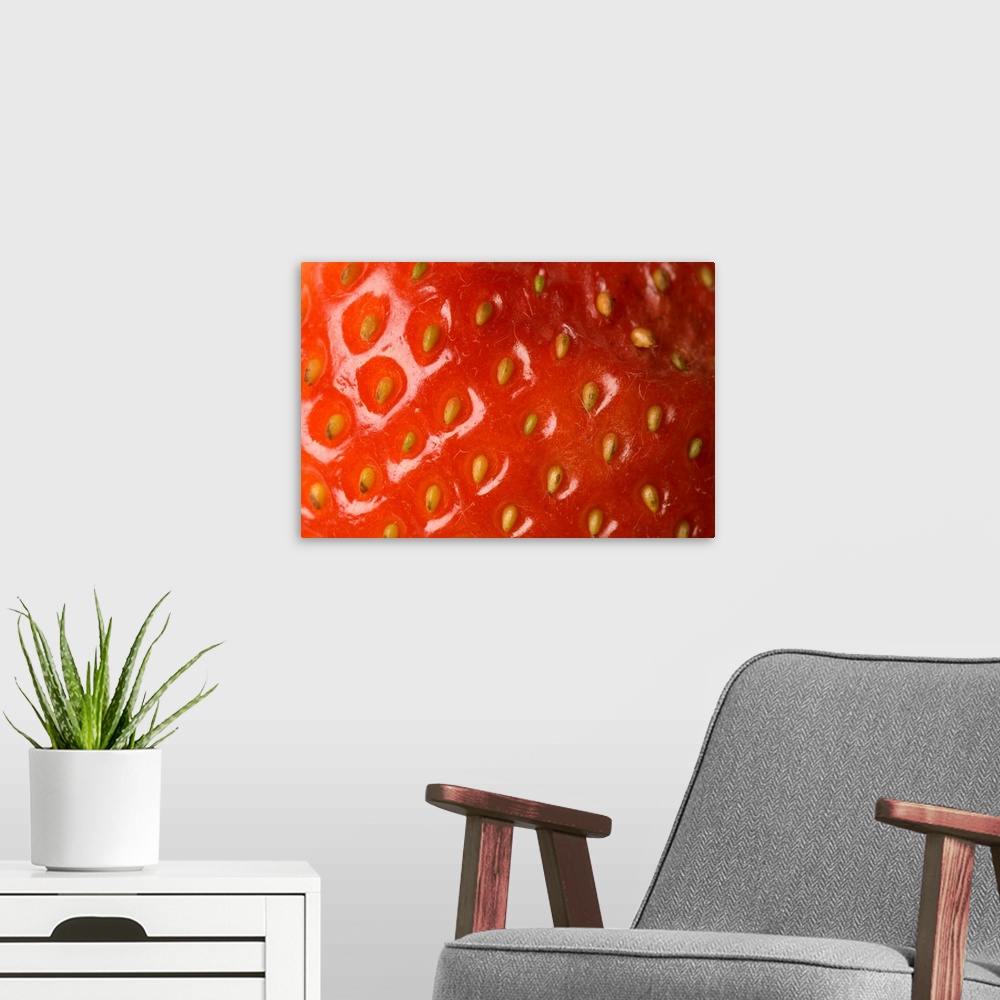 A modern room featuring A strawberry on a studio background