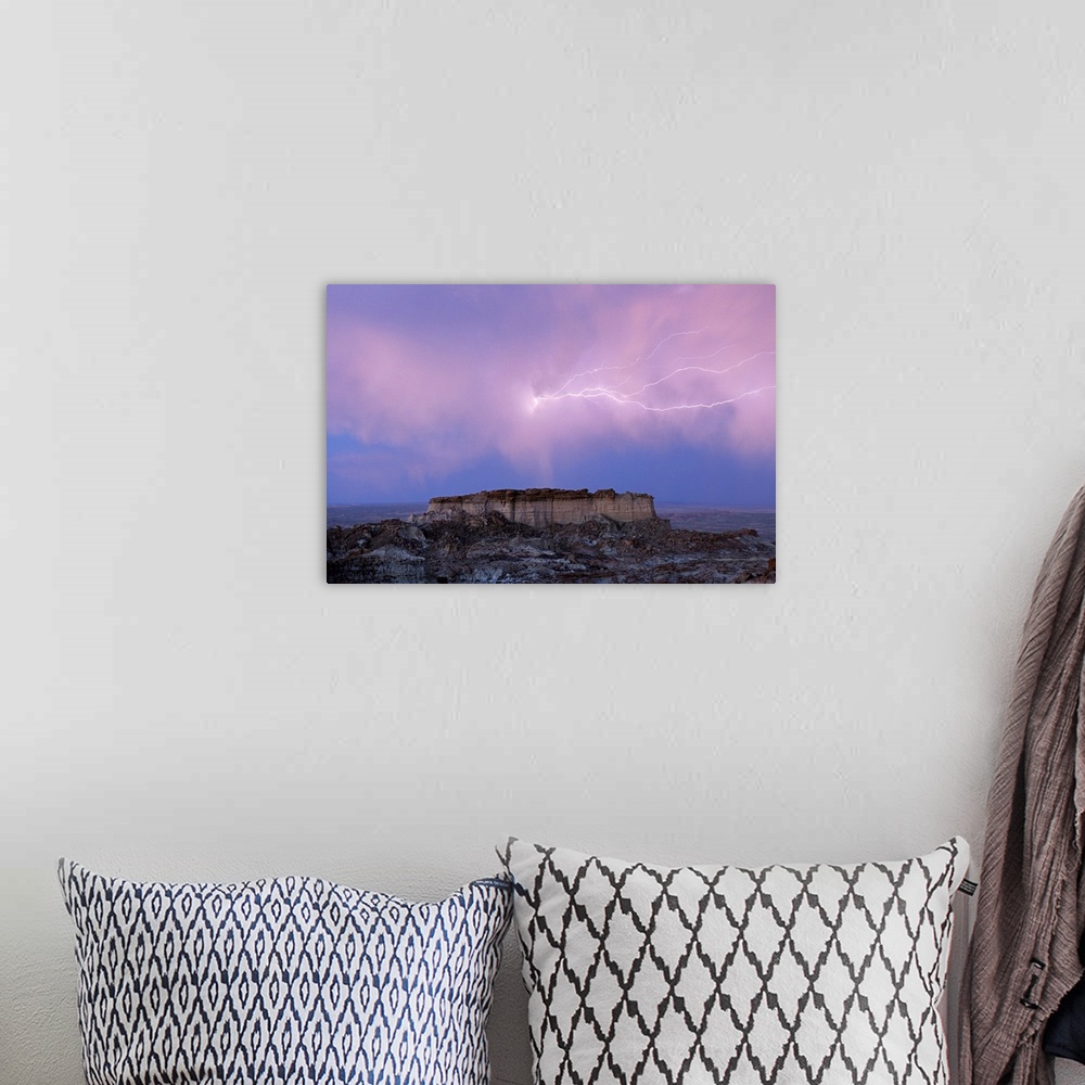 A bohemian room featuring Lightning strikes in Wyoming's Red Desert, Adobe Town, Wyoming
