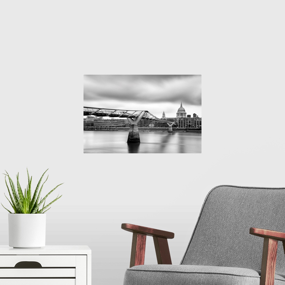 A modern room featuring A View Towards The Millennium Bridge And St Paul's Cathedral, London, England