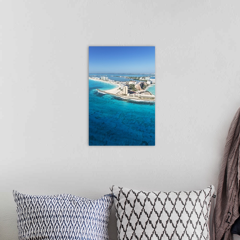 A bohemian room featuring Aerial of Cancun, Quintana Roo, Mexico.