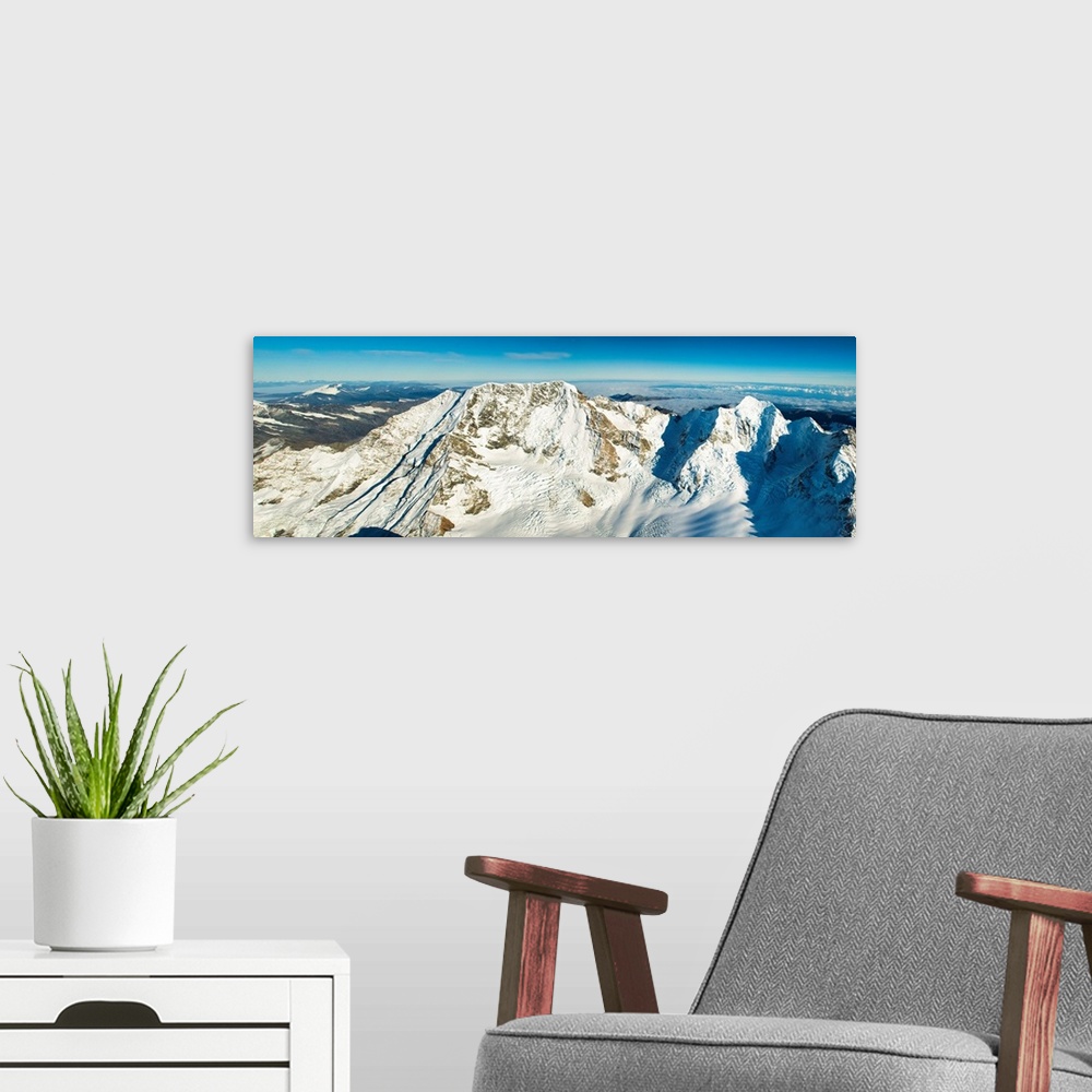 A modern room featuring Aerial View Of Mt. Cook And Mt. Tasman, New Zealand