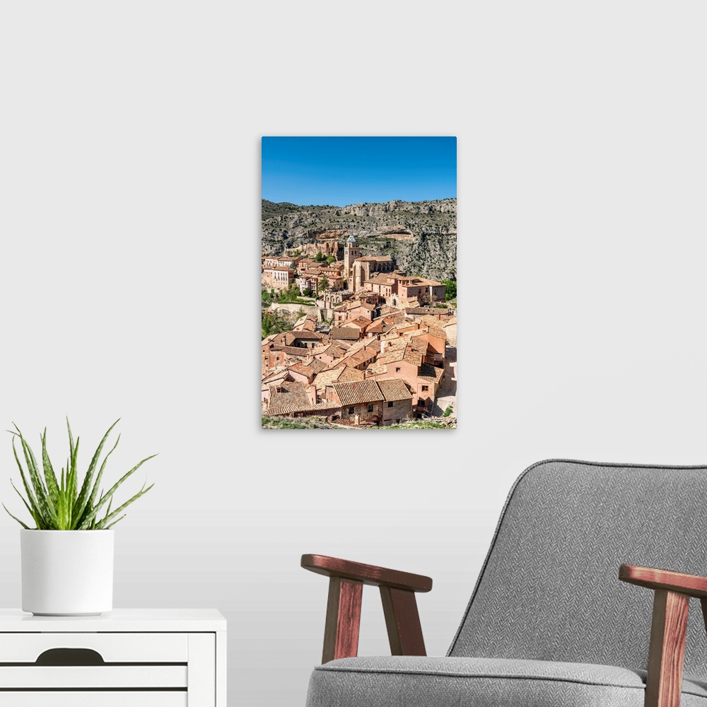 A modern room featuring Albarracin, Aragon, Spain
