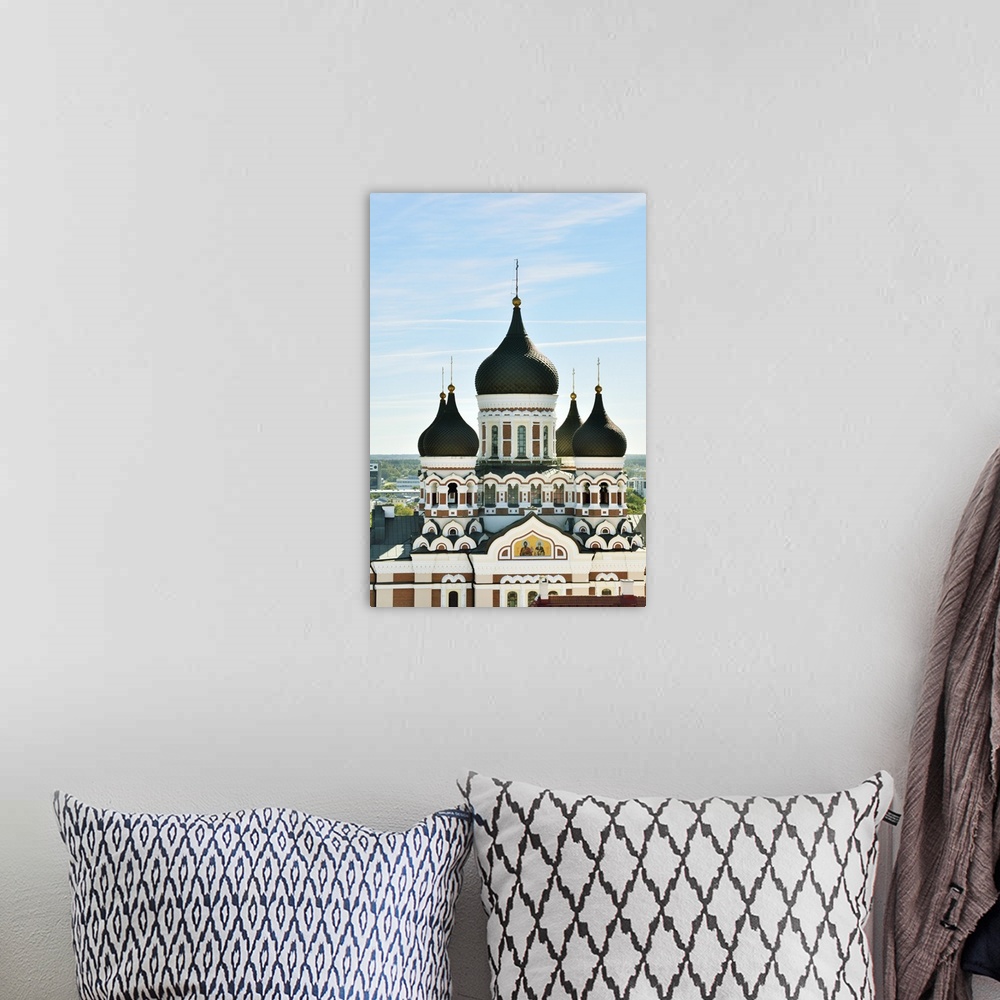 A bohemian room featuring Alexander Nevsky Cathedral, dating back to the 19th century, in Toompea Hill. Old Town of Tallinn...