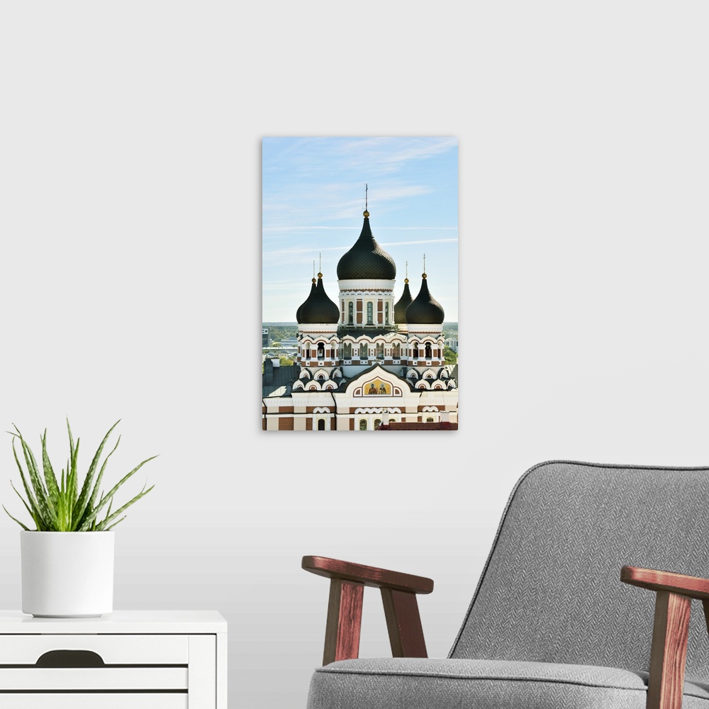 A modern room featuring Alexander Nevsky Cathedral, dating back to the 19th century, in Toompea Hill. Old Town of Tallinn...