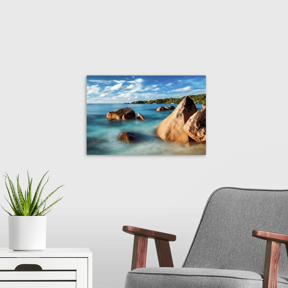 A modern room featuring Anse Lazio Beach, Praslin, Seychelles,