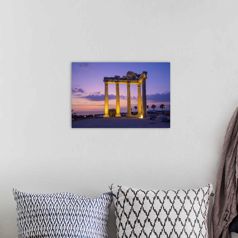 A bohemian room featuring Apollo Temple at Dusk, Side, Turkey