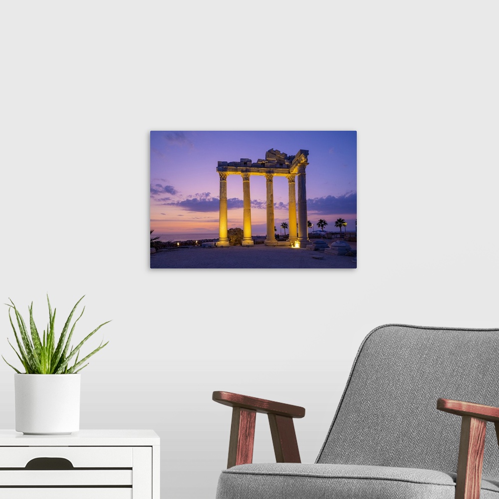A modern room featuring Apollo Temple at Dusk, Side, Turkey