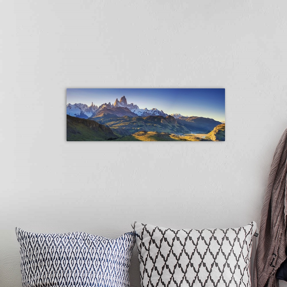A bohemian room featuring Argentina, Patagonia, El Chalten, Los Glaciares National Park, Cerro Torre and Cerro Fitzroy Peaks
