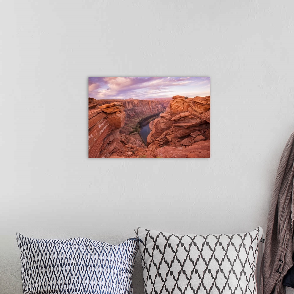 A bohemian room featuring USA, Arizona, Colorado Plateau, Southwest, Glen Canyon National Recreation Area, Horseshoe bend o...