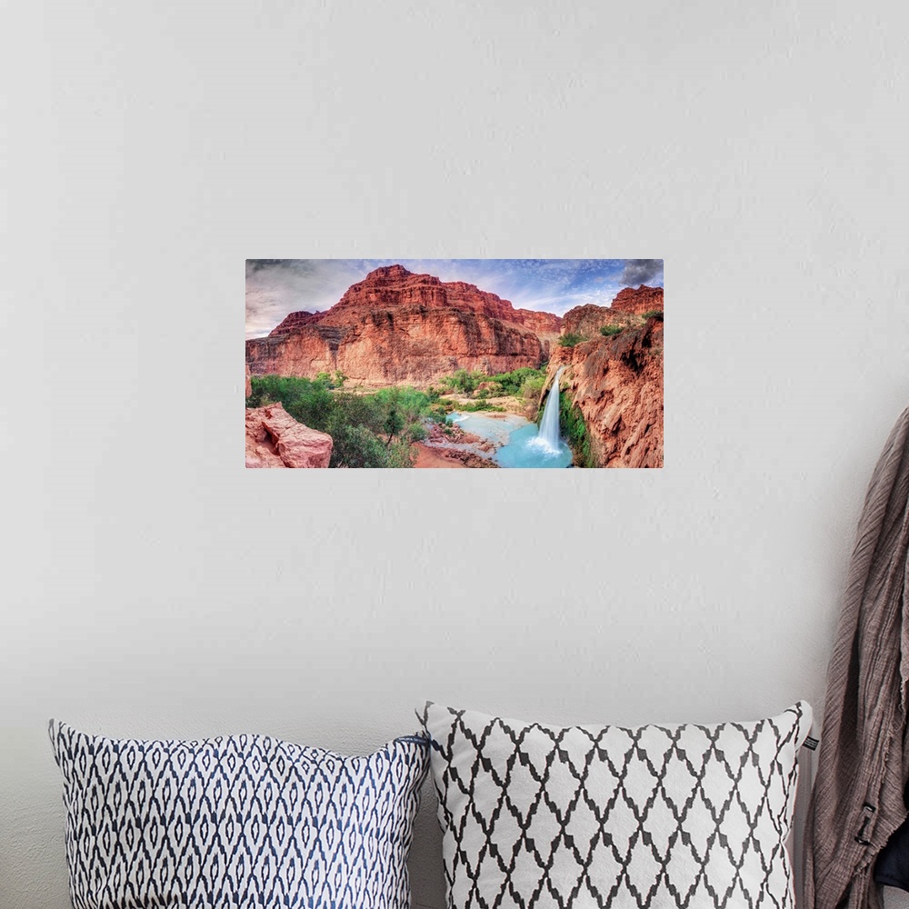 A bohemian room featuring USA, Arizona, Gran Canyon, Havasu Canyon (Hualapai Reservation), Havasu Falls