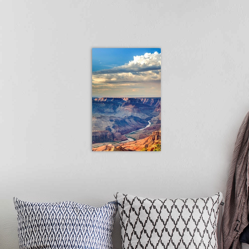 A bohemian room featuring USA, Arizona, Grand Canyon National Park (South Rim), Colorado River from Desert View