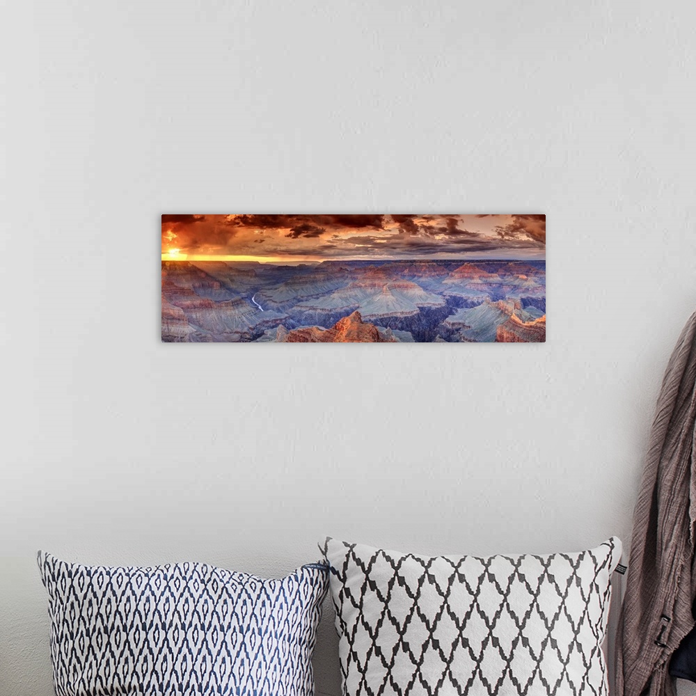 A bohemian room featuring USA, Arizona, Grand Canyon National Park (South Rim), Colorado River from Mohave Point