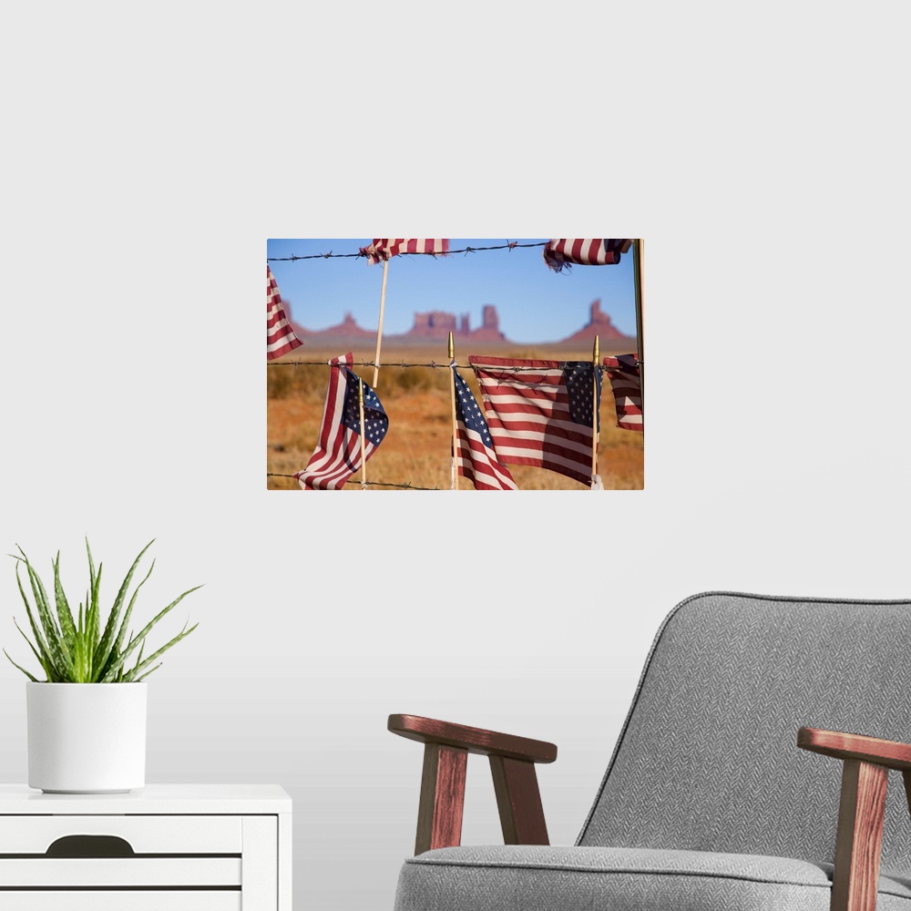 A modern room featuring USA Arizona-Utah Monument Valley