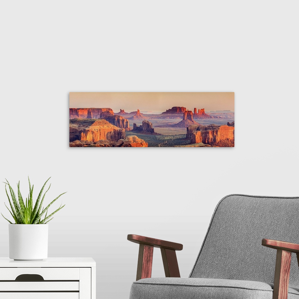 A modern room featuring USA, Arizona, View over Monument Valley from the top of Hunt's Mesa