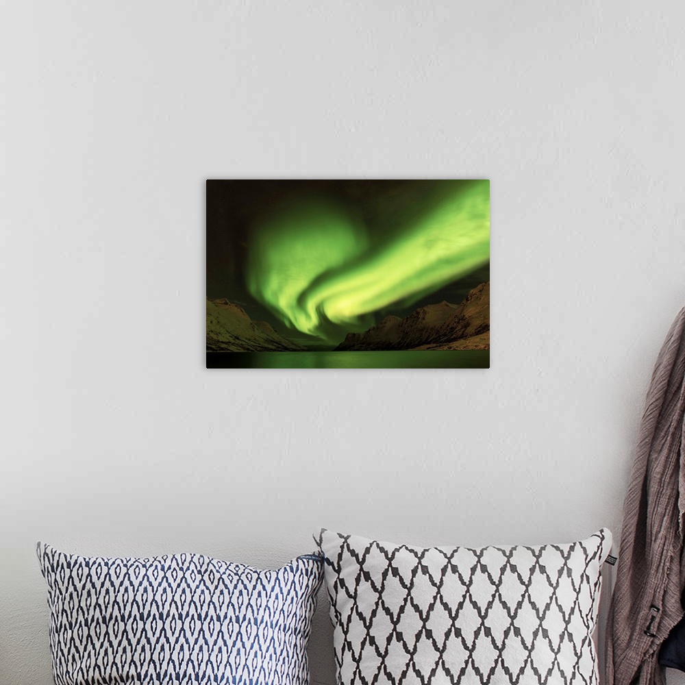 A bohemian room featuring Aurora Borealis, Northern Lights, Troms region, Norway