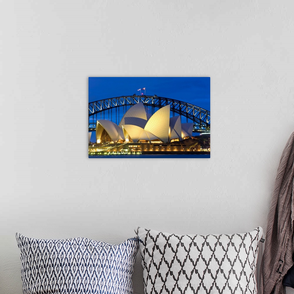 A bohemian room featuring Australia, Sydney, Opera House at dusk