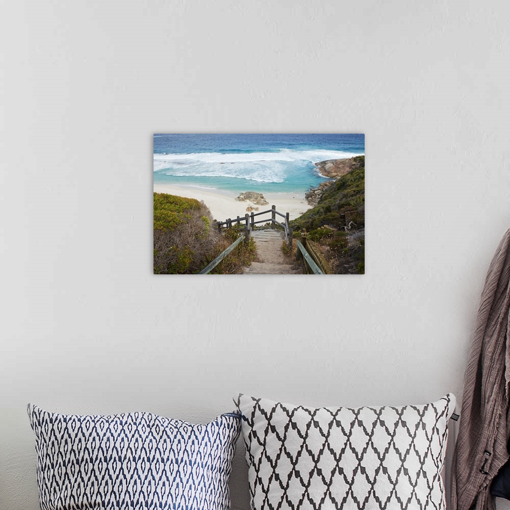 A bohemian room featuring Australia, Western Australia, Albany, Torndirrup National Park. Path leading down to beach at Sal...