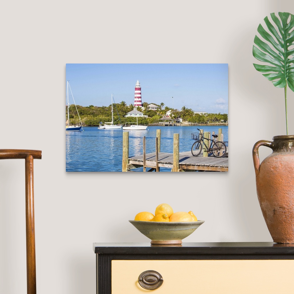 A traditional room featuring Bahamas, Abaco Islands, Elbow Cay, Hope Town, Elbow Reef Lighthouse - The last kerosene burning m...