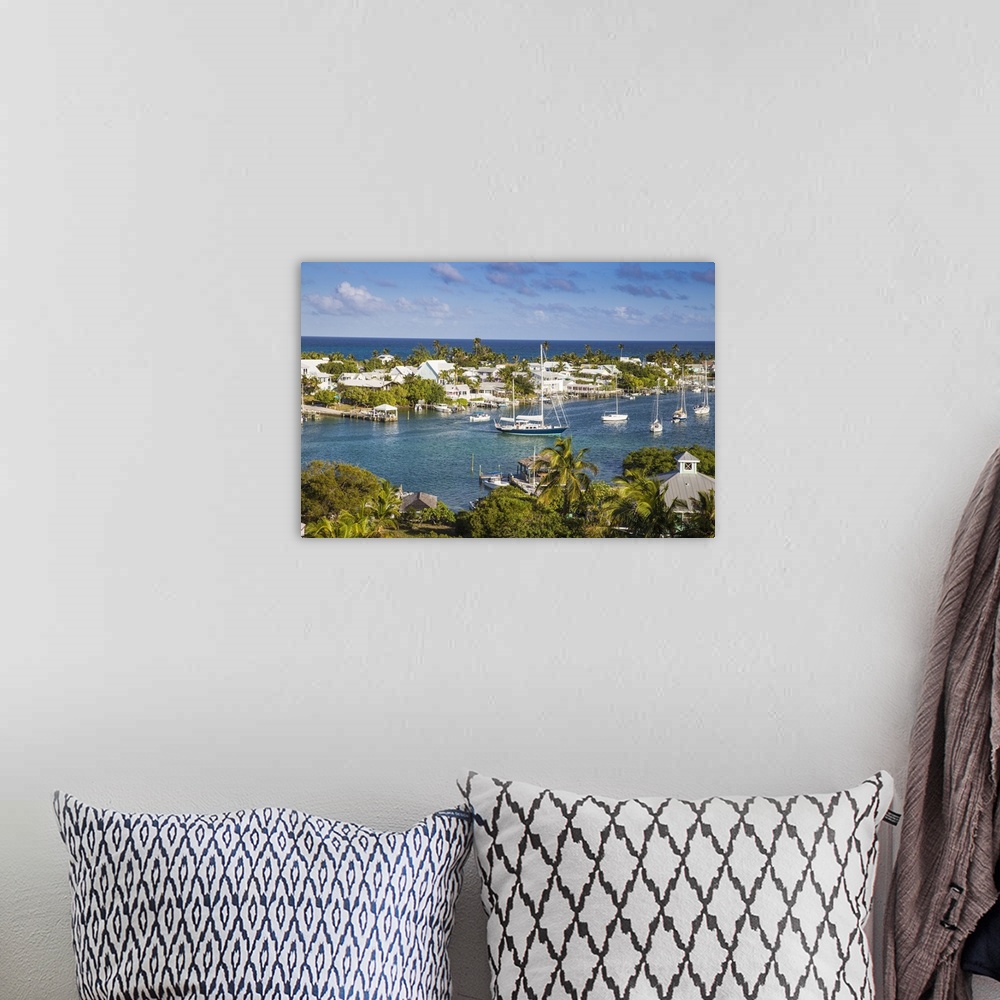 A bohemian room featuring Bahamas, Abaco Islands, Elbow Cay, Hope Town, View of Harbour