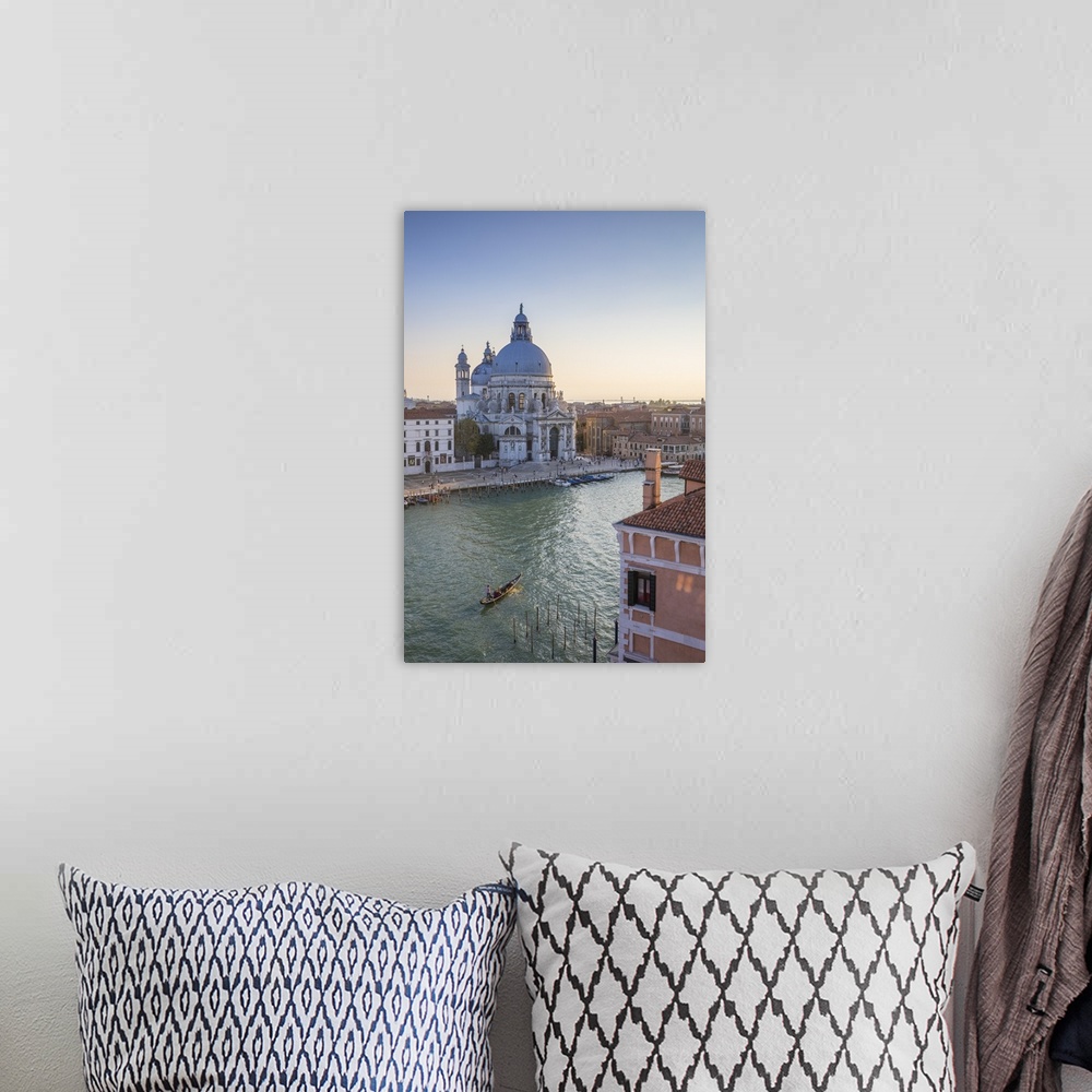 A bohemian room featuring Basilica di Santa Maria della Salute, Grand Canal, Venice, Italy.