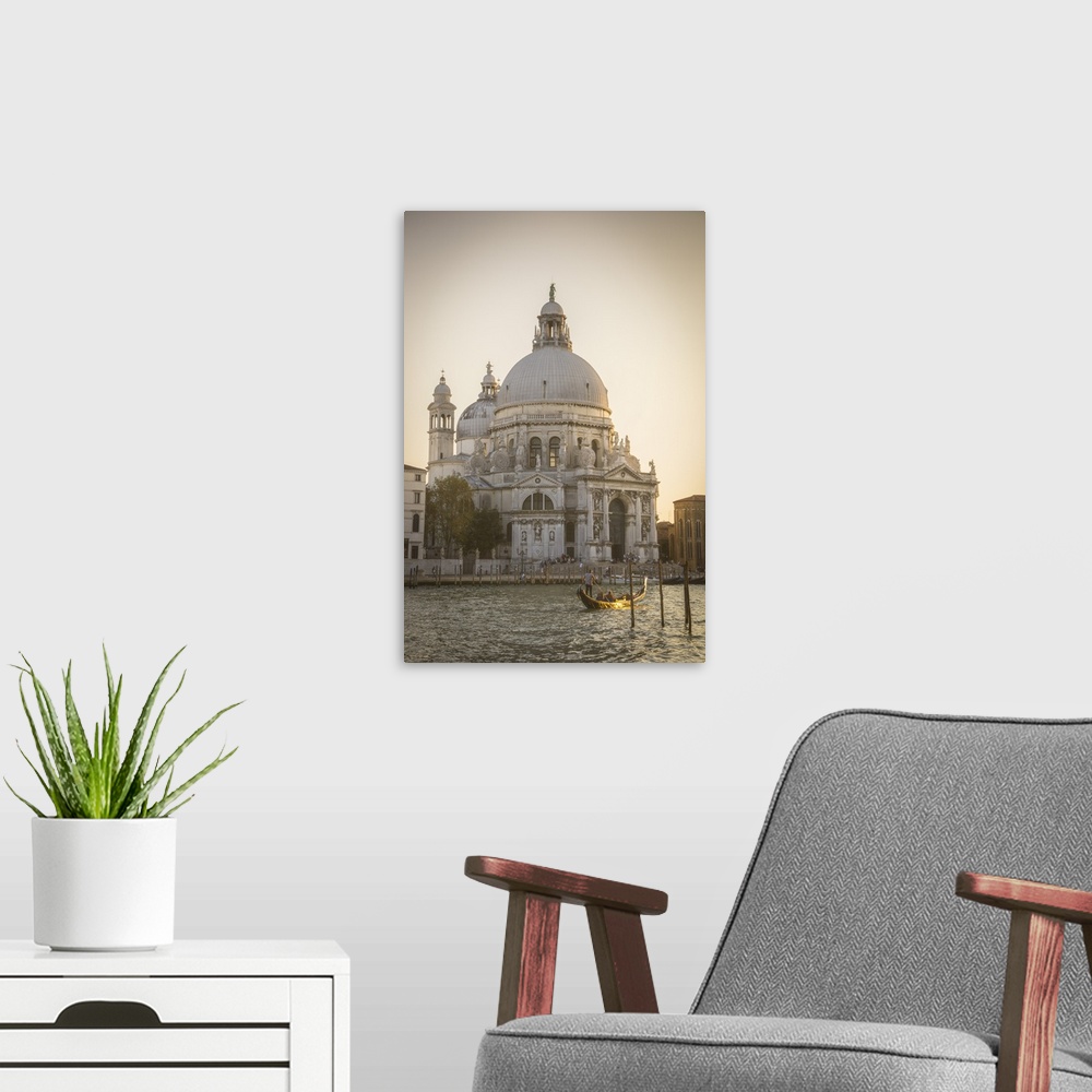 A modern room featuring Basilica di Santa Maria della Salute, Grand Canal, Venice, Italy.