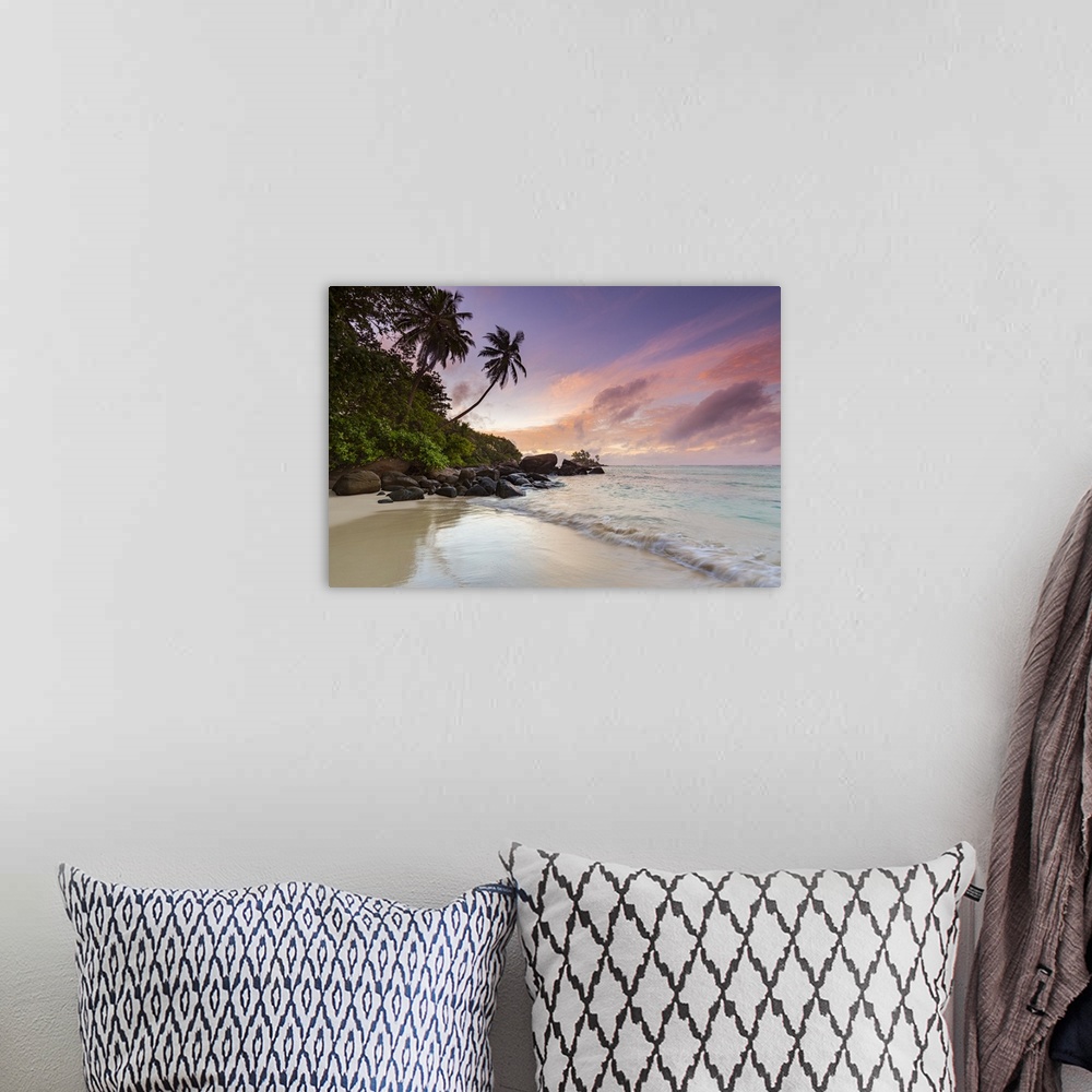 A bohemian room featuring Beach at Sunrise, Mahe, Seychelles