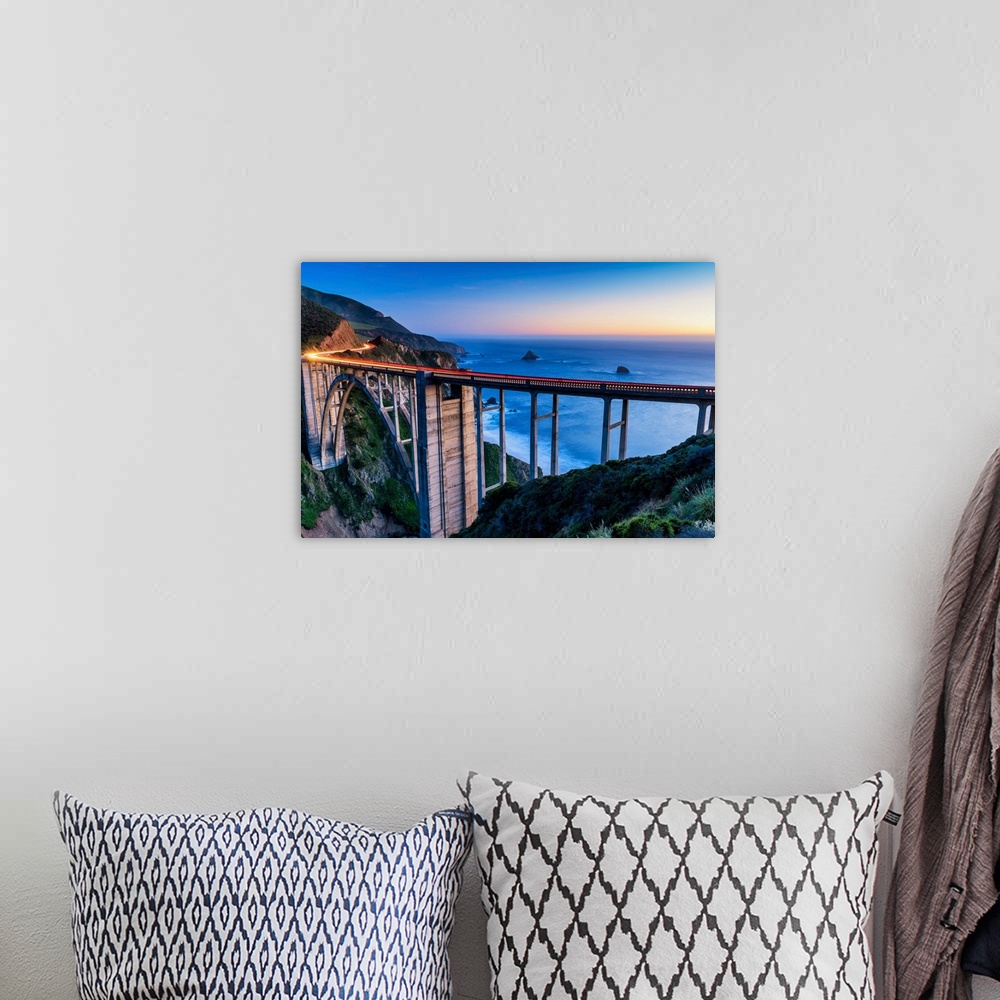 A bohemian room featuring Bixby Bridge At Twilight, Big Sur, California, USA