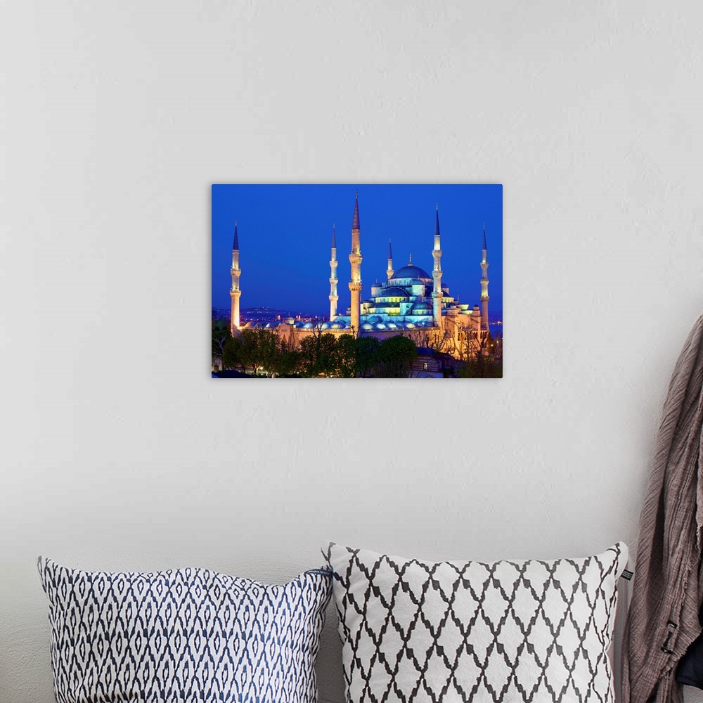 A bohemian room featuring Blue Mosque at Dusk, Istanbul, Turkey