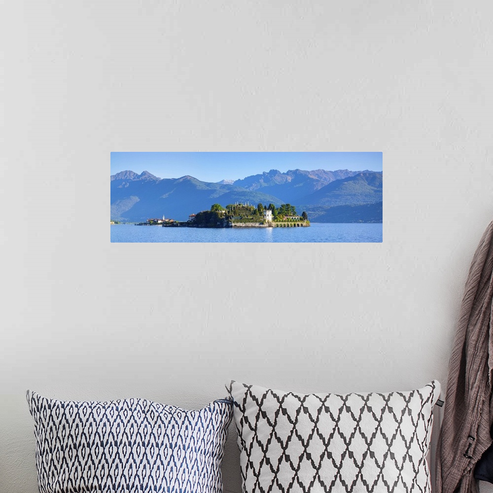 A bohemian room featuring The idyllic Isola dei Pescatori and Isola Bella, Borromean Islands, Lake Maggiore, Piedmont, Italy.