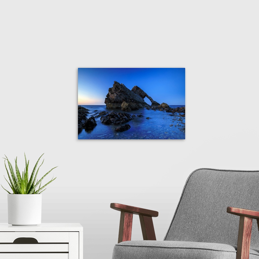 A modern room featuring Bow Fiddle Rock, Moray Coast, Inverness, Scotland, UK
