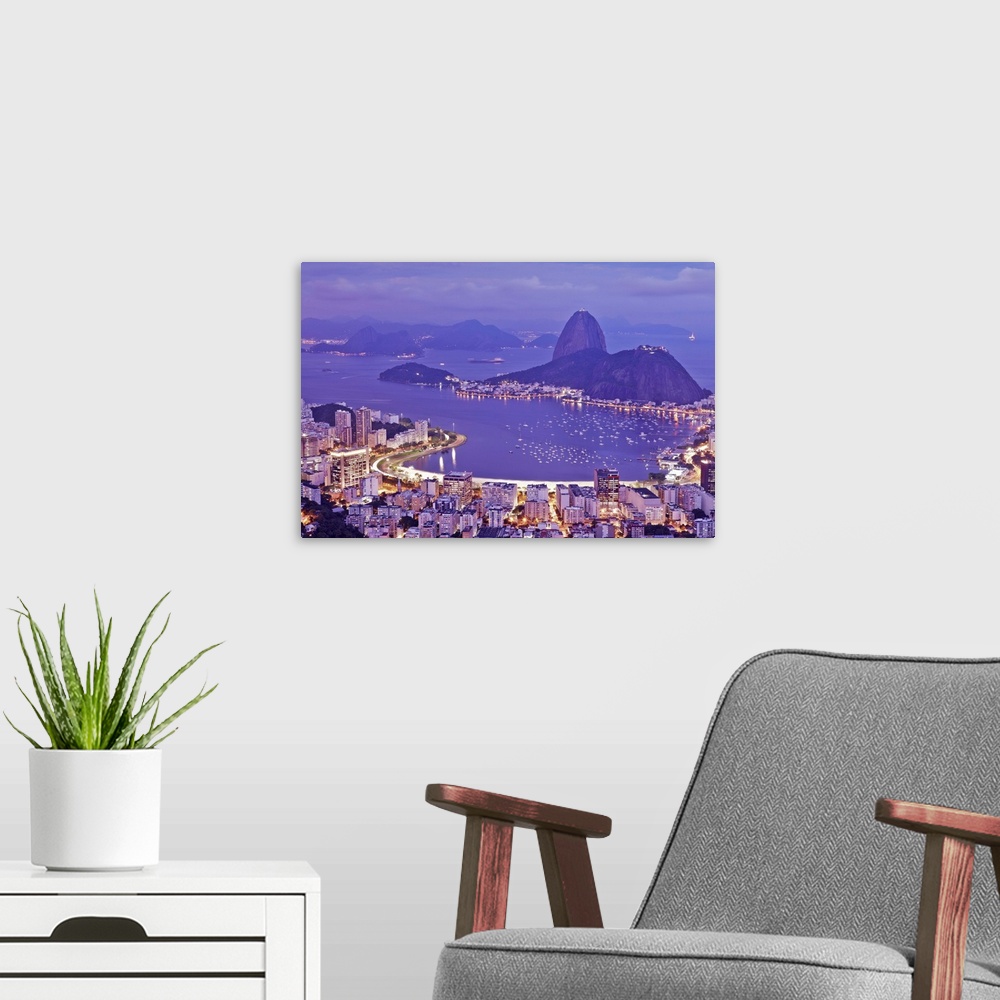 A modern room featuring Brazil, Rio de Janeiro, Sugar Loaf and Morro de Urca in Botafogo Bay in Rio de Janeiro City