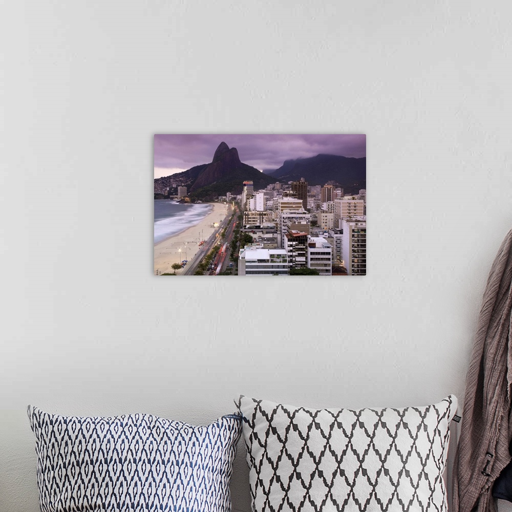 A bohemian room featuring Brazil, Rio De Janeiro, View of Leblon Beach and Two Brothers mountain - Dois Irmaos
