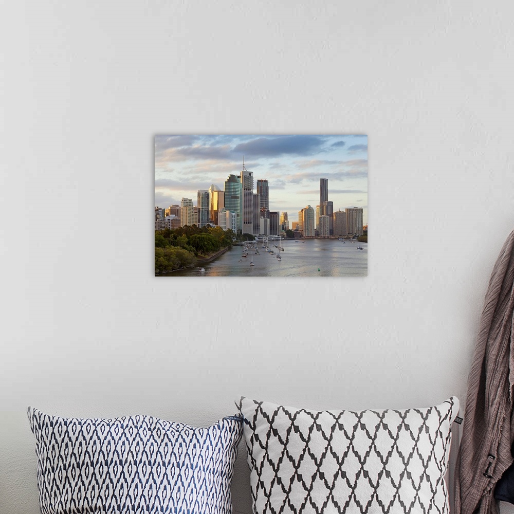 A bohemian room featuring Brisbane skyline, Queensland, Australia
