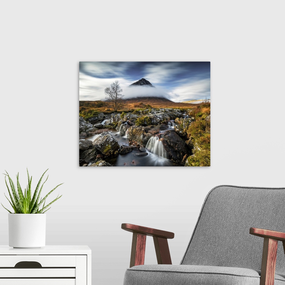 A modern room featuring Buachaille Etive Mor & River Coupall, Glen Coe, Highlands, Scotland