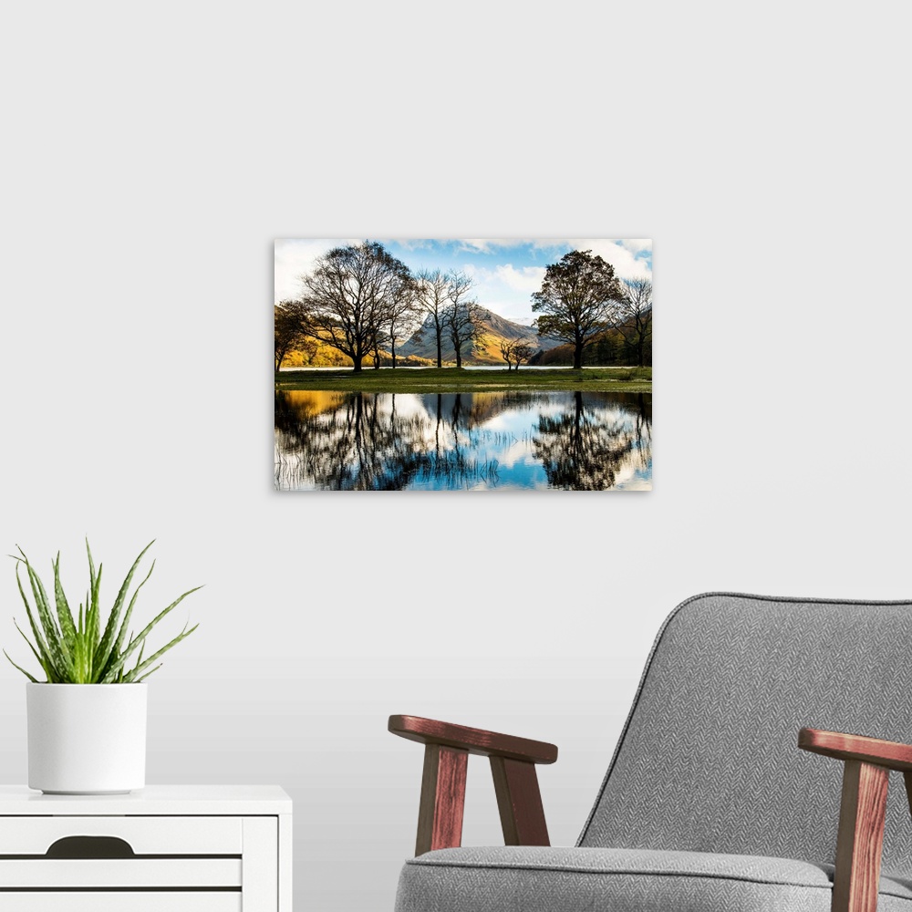 A modern room featuring Buttermere reflections, Cumbria, UK