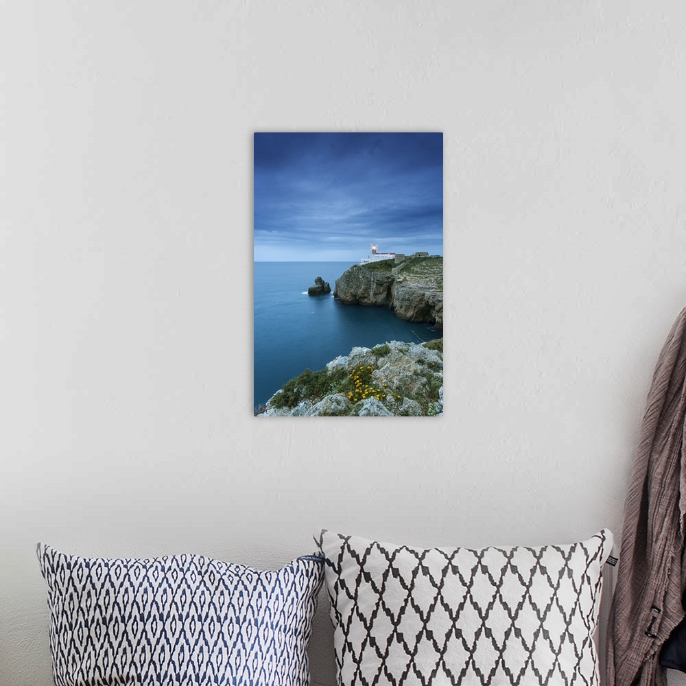 A bohemian room featuring Cabo de Sao Vicente (Cape St. Vincent) and the lighthouse at dusk. The southwesternmost lighthous...