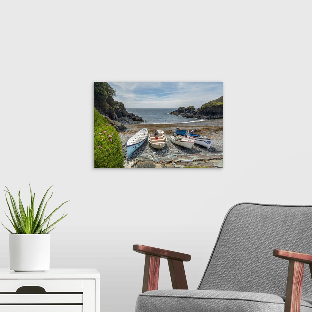 A modern room featuring Cadgwith Cove, Cornwall, England, UK