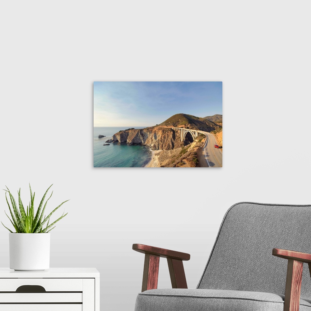 A modern room featuring USA, California, Big Sur Pacific Coastline, Bixby Bridge and Highway 1