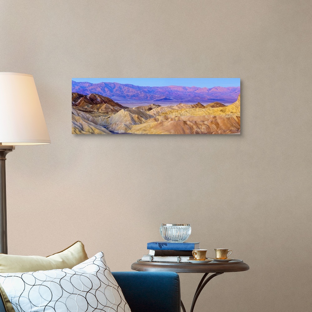 A traditional room featuring USA, California, Death Valley National Park, Zabriskie Point, Panamint Range of mountains beyond.