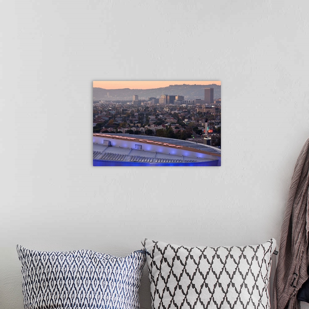A bohemian room featuring USA, California, Los Angeles, Downtown, roof of Staple Center and Hollywood