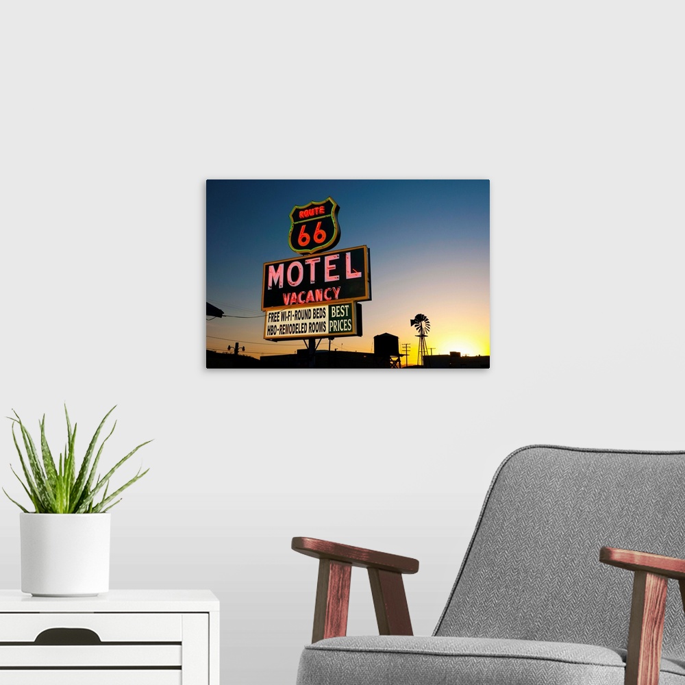 A modern room featuring USA, California, Route 66, Barstow, Route 66 Motel