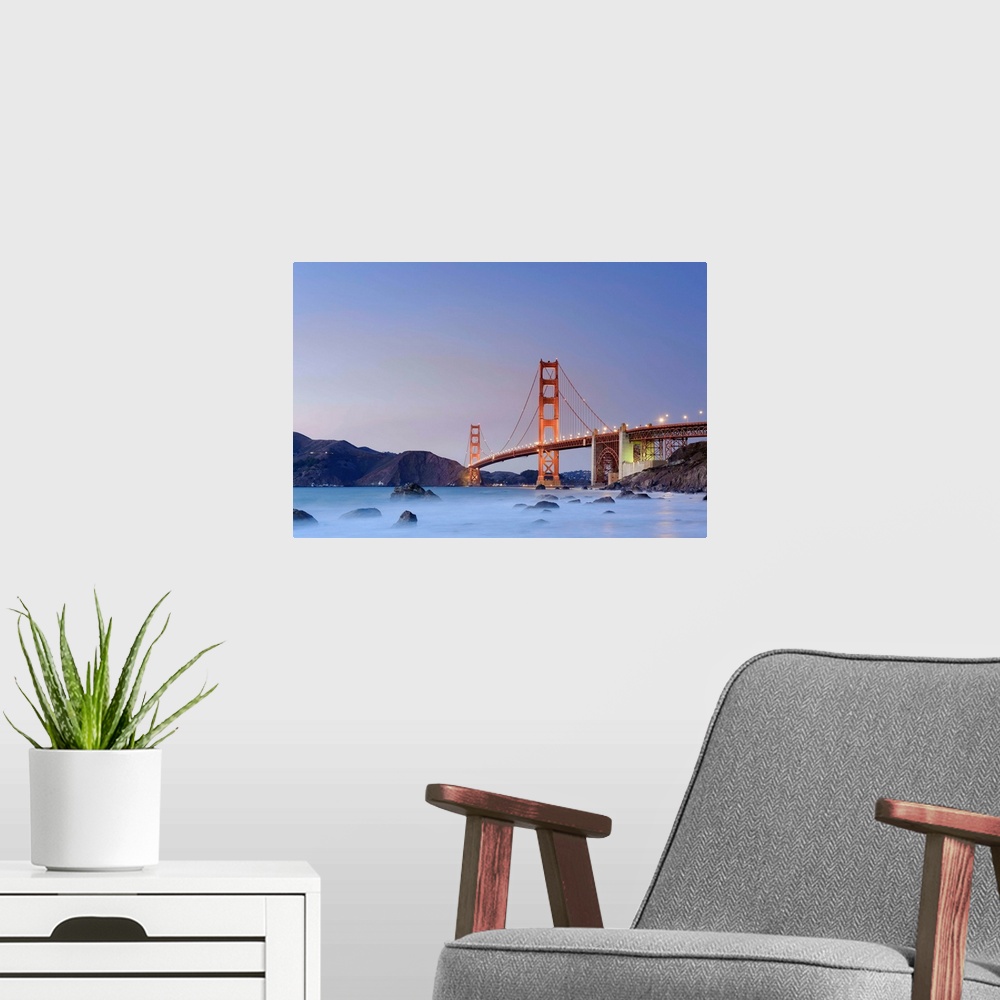 A modern room featuring Usa, California, San Francisco, Baker's Beach and Golden Gate Bridge