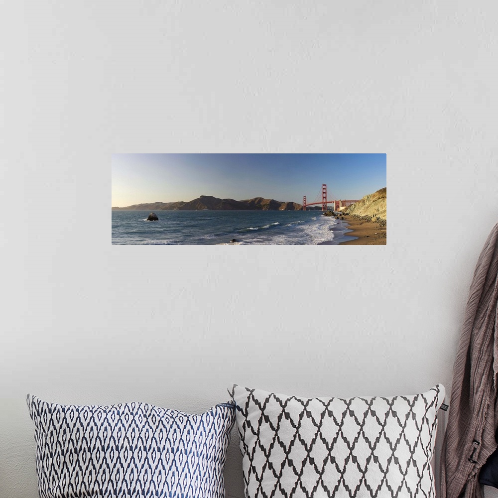 A bohemian room featuring Usa, California, San Francisco, Baker's Beach and Golden Gate Bridge