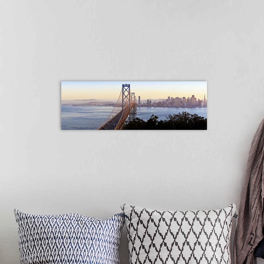 A bohemian room featuring USA, California, San Francisco, City skyline and Bay Bridge from Treasure Island