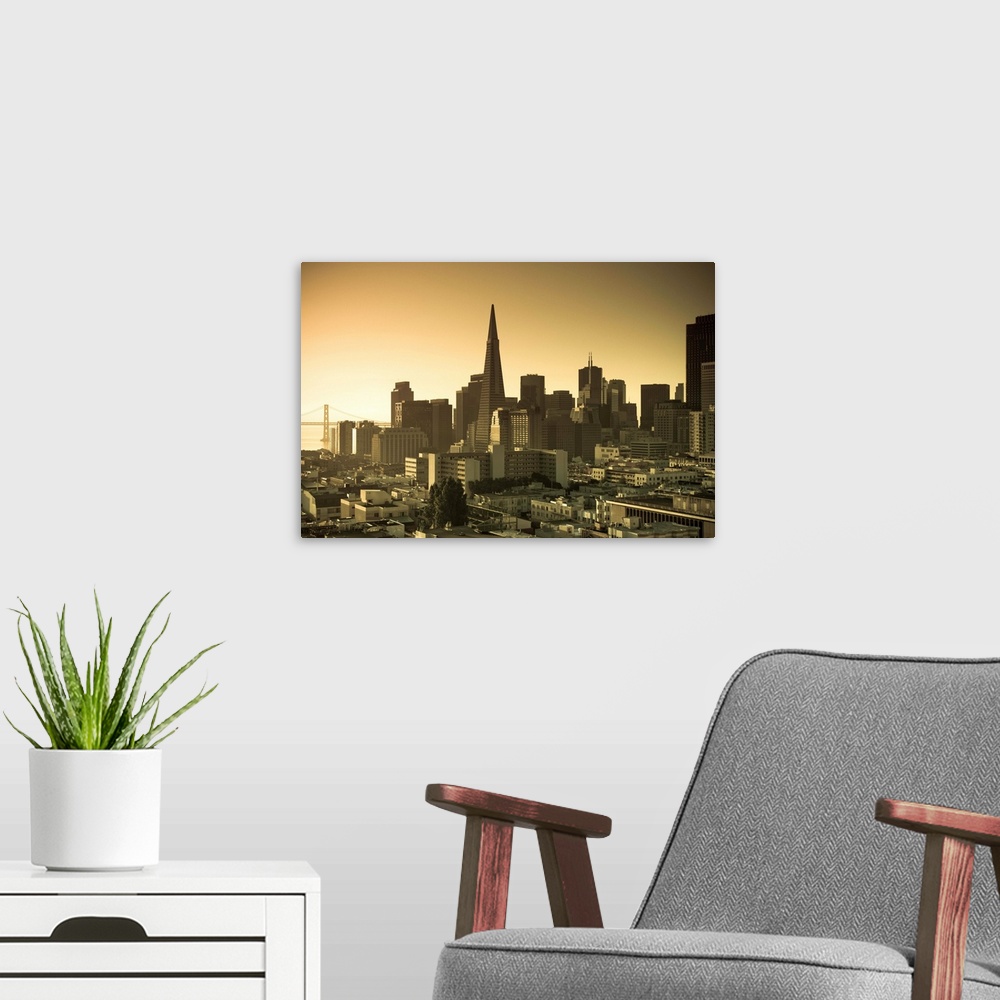 A modern room featuring USA, California, San Francisco, Downtown and TransAmerica Building