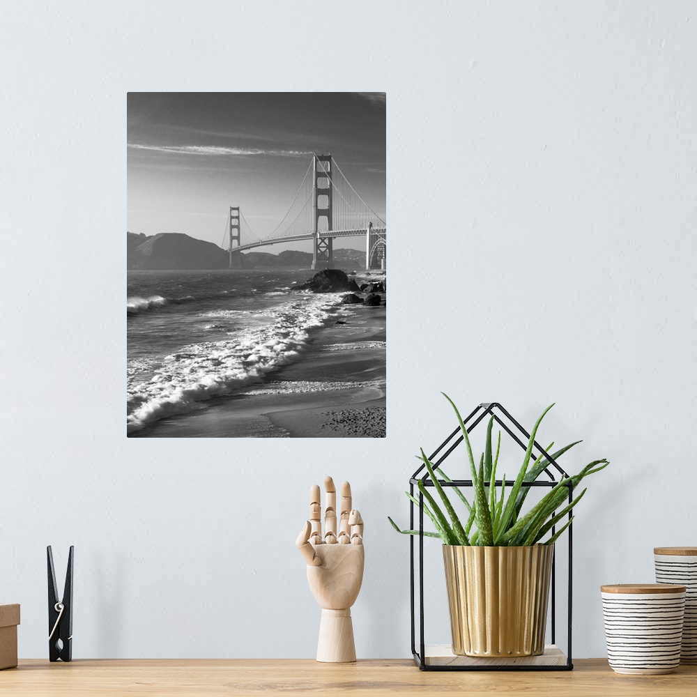A bohemian room featuring USA, California, San Francisco, Golden Gate Bridge from Marshall Beach